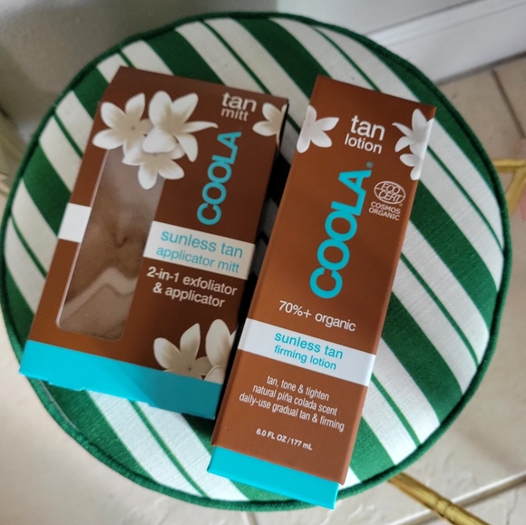 ✨️HP✨️NIB COOLA Sunless Tan Firming Lotion and COOLA Tan Applicator Mitt - Picture 9 of 9
